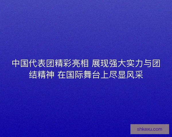 中国代表团精彩亮相 展现强大实力与团结精神 在国际舞台上尽显风采